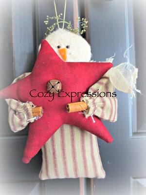 Snowman with star Ornament | Handmade Ornament | Gift Tag | Christmas tree ornament | Xmas Ornament | Custom Christmas - image5